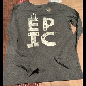 Cat & Jack Glow In The Dark EPIC long sleeve Tee Shirt NWT Dark Grey Youth Large